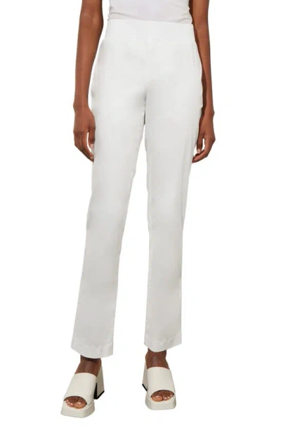 Ming Wang Straight Leg Pull-on Trousers In White