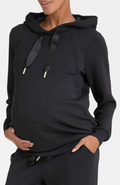 Seraphine Women's Modal Blend Maternity And Nursing Hoodie In Black