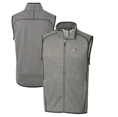 Cutter & Buck Heather Gray New Orleans Saints Throwback Logo Mainsail Sweater-knit Full-zip Vest