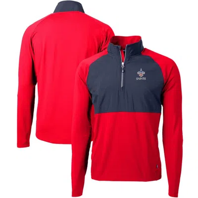 Cutter & Buck Red New Orleans Saints Adapt Eco Knit Hybrid Recycled Quarter-zip Pullover Top