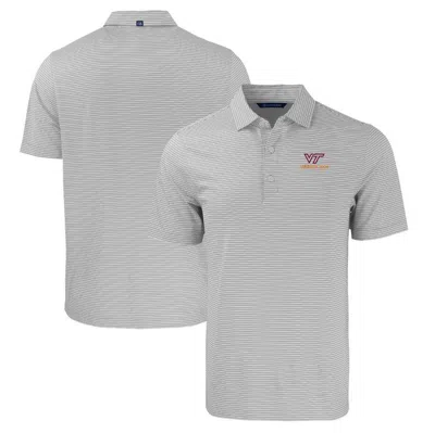 Cutter & Buck Gray/white Virginia Tech Hokies Forge Eco Double Stripe Stretch Recycled Polo
