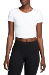 Nike Women's One Fitted Dri-fit Short-sleeve Cropped Top In White