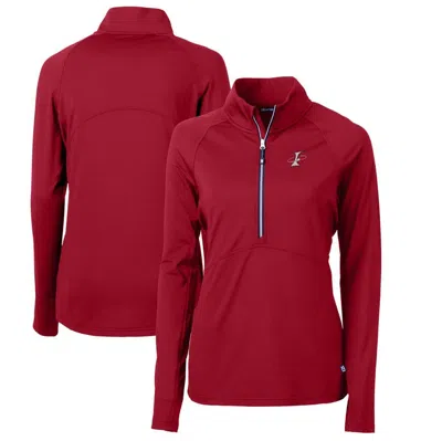 Cutter & Buck Red Albuquerque Isotopes Adapt Eco Knit Stretch Recycled Half-zip Top