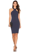 Likely Caroline Criss Cross Halter Sheath Dress In Navy In Navy