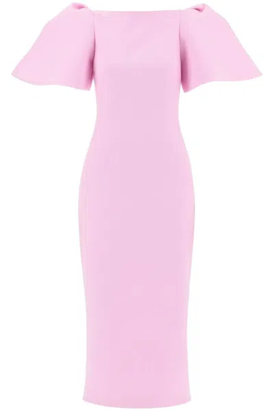 Solace London The Lora Midi Dress In Pink