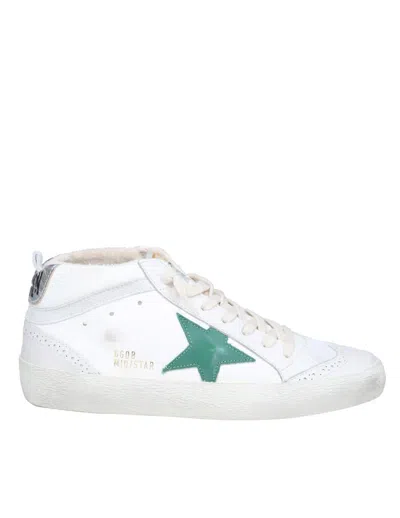 Golden Goose Mid Star Sneakers In White Leather In Cream White