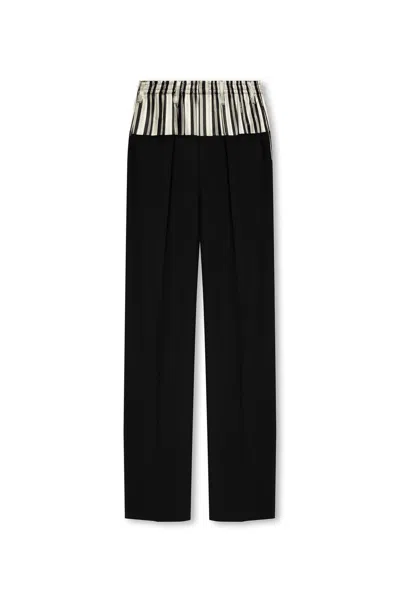 Fendi Wool Trousers In Black