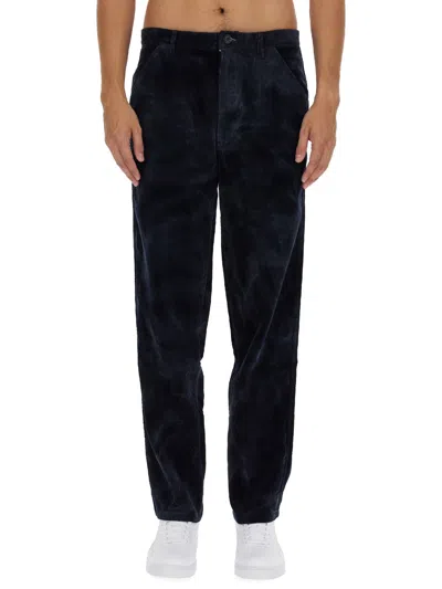 Comme Des Garçons Velvet Trousers In Blue