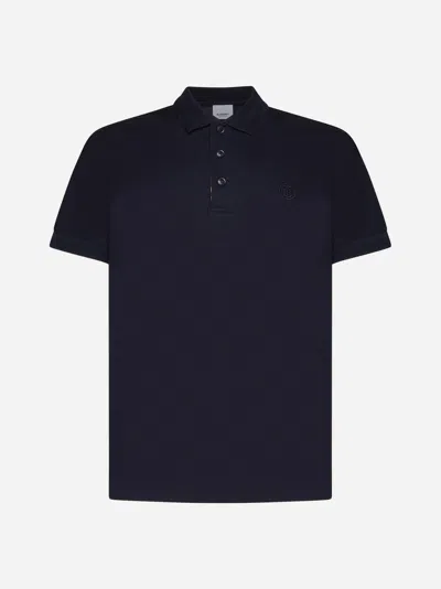 Burberry Eddie Cotton Polo Shirt In Blue