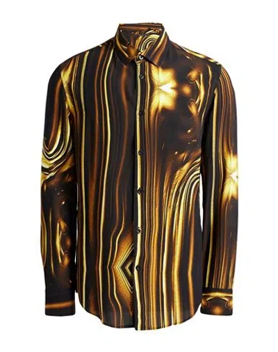 Benevierre Man Shirt Camel Size Xxl Viscose In Gold