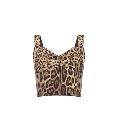 Dolce & Gabbana Cropped Top In Beige