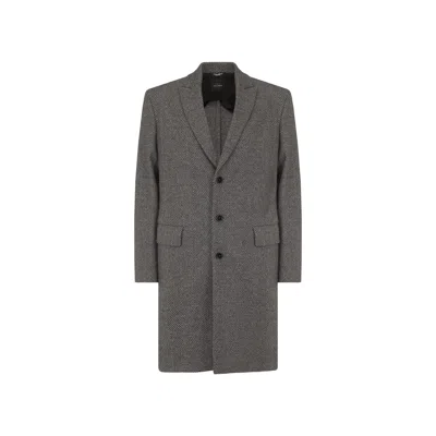 Dolce & Gabbana Wool Coat In Grey