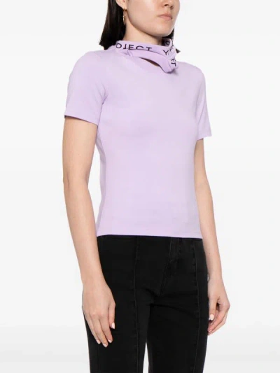 Y/project Women Triple Collar Fitted T- Shirt In Lilac