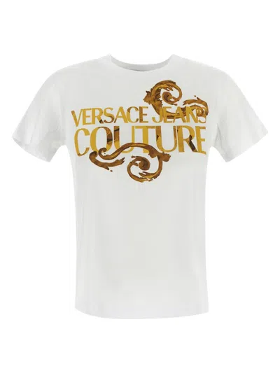 Versace Jeans Couture Logo-print Cotton T-shirt In White