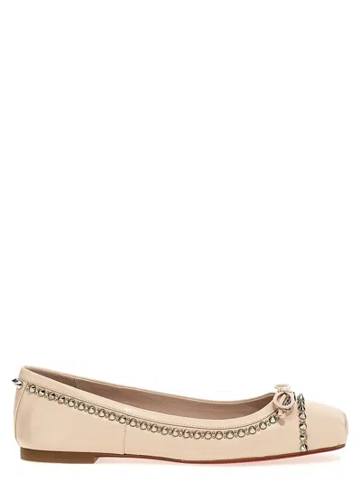 Christian Louboutin Mamadrague Leather Ballet Flats In Beige