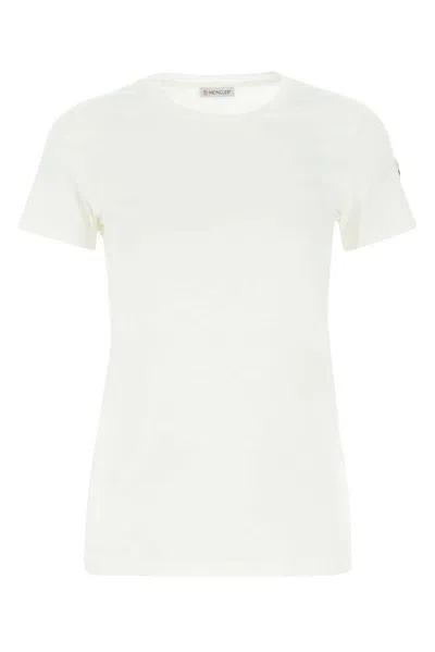 Moncler Crewneck Short-sleeve T-shirt In Bianco