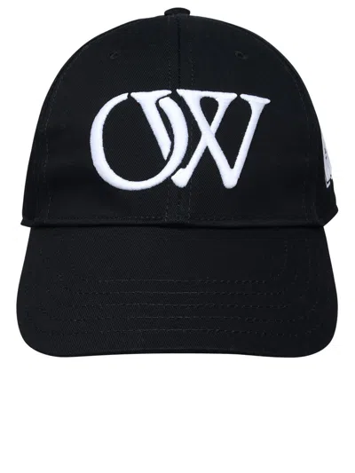 Off-white Multi Logo Cotton Baseball Cap In Black