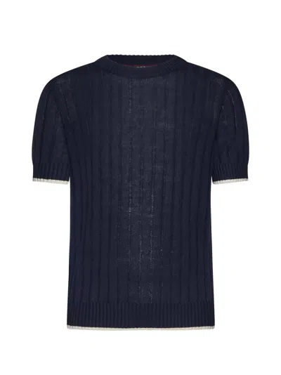 Brunello Cucinelli T-shirt In Blu Navy