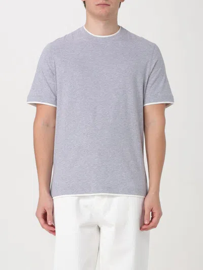 Brunello Cucinelli Layered-effect Crewneck T-shirt  In Grey