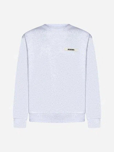 Jacquemus Gros Grain Cotton Sweatshirt In Grey