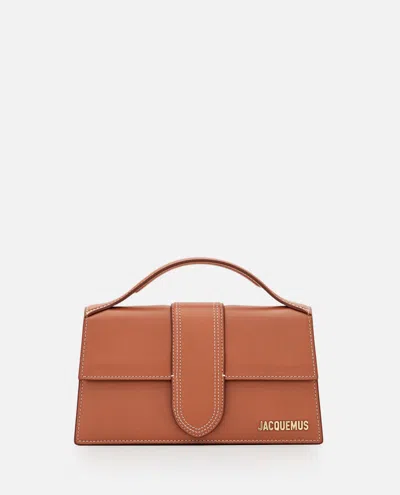 Jacquemus Le Grand Bambino Leather Shoulder Bag In Light Brown