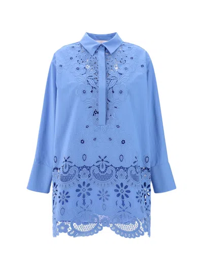 Valentino Mossi Mini Dress In Lilac Blue