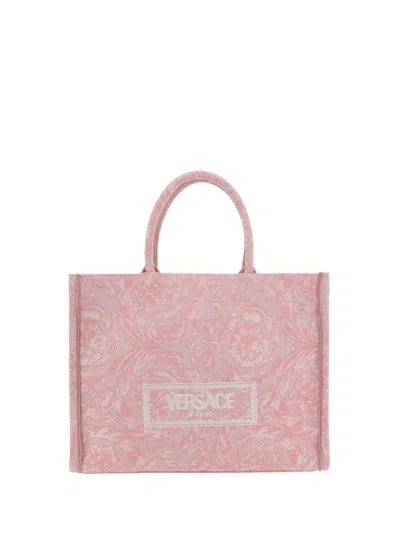 Versace Athena Handbag In Pale Pink-english Rose-ve