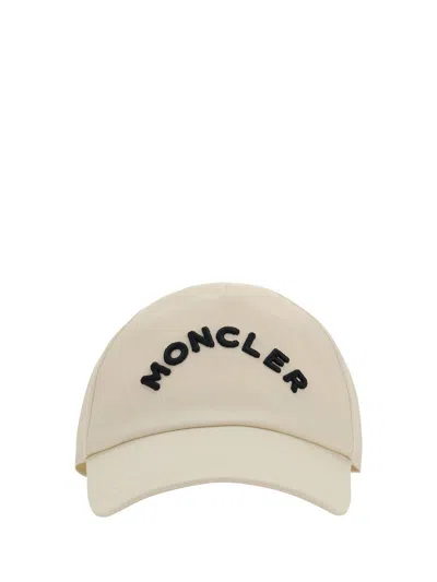 Moncler Logo Embroidered Baseball Cap In White