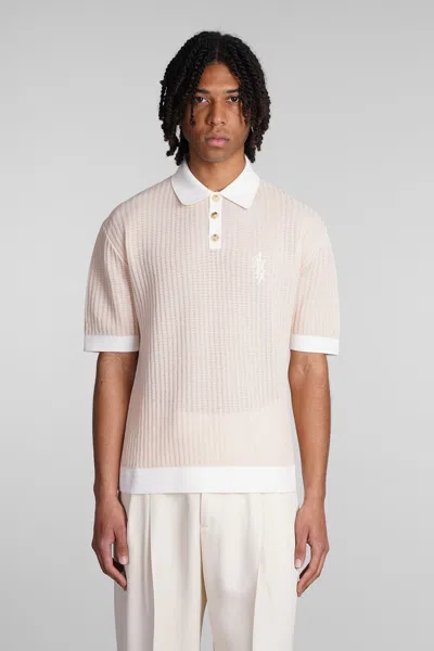 Amiri Polo In Rose-pink Cotton
