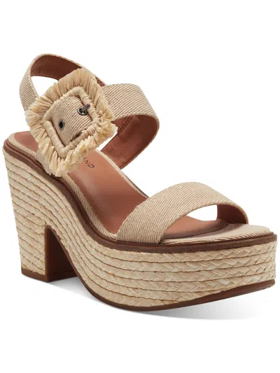 Lucky Brand Yidris Womens Twill Ankle Strap Espadrilles In Brown