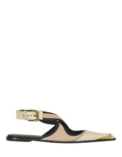 Etro Pointed Slingback Ballerina Shoes In Pink