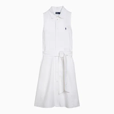 Polo Ralph Lauren White Sleeveless Cotton Chemisier Dress