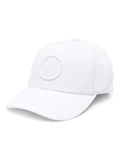Stone Island Hats In White