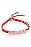 Monica Vinader Linear Bead Friendship Bracelet In Coral/ Rose Gold