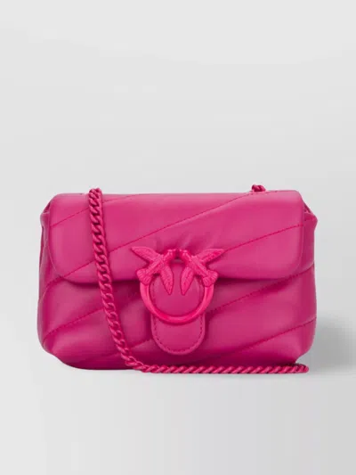 Pinko Mini Love Quilted Shoulder Bag In Pink