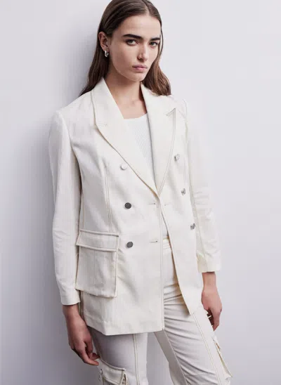 Dkny Women's Straight Cut Blazer In White