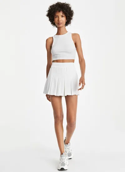 Dkny Tech Pique Pleated Skort In White
