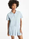 Dkny Tech Pique Cropped Polo In Blue