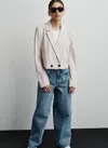 Dkny Active Cropped Blazer In Stone