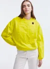 Dkny Terry Crew Neck Sweatshirt In Yellow