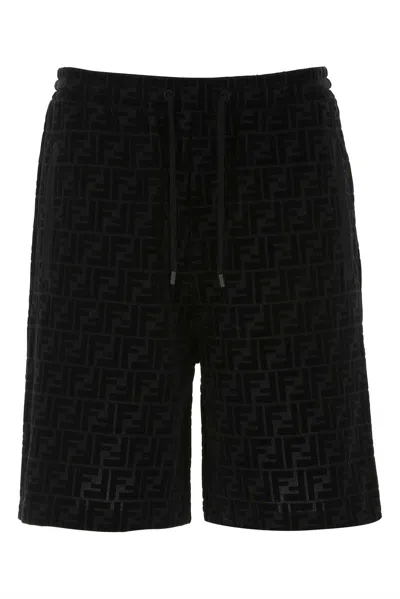 Fendi Ff Motif Bermuda Shorts In Black