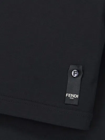 Fendi Logo T-shirt In Black