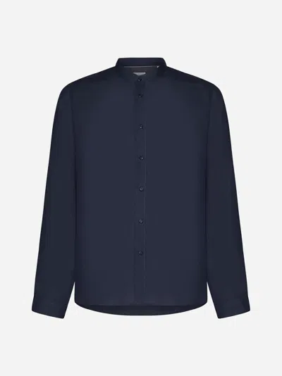 Brunello Cucinelli Linen Shirt In Blue