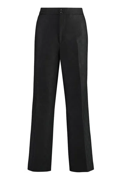 Gucci Gg Wool Jacquard Trouser In Black