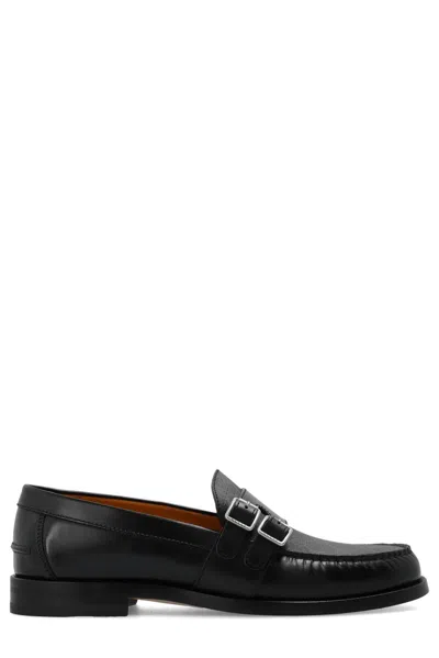 Gucci Buckle Detailed Loafers In Black
