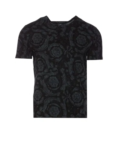 Versace Barocco T-shirt In Black