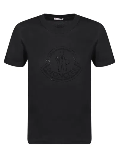 Moncler Logo Print T-shirt Black