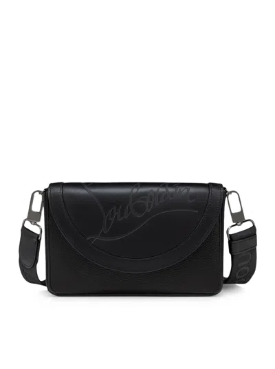 Christian Louboutin Explorafunk Wallet On Strap Calf Empcalf Pgomme In Black