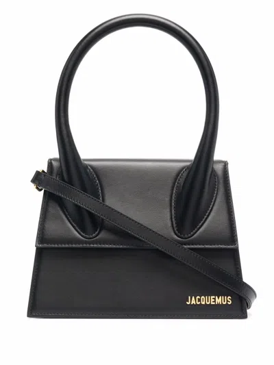 Jacquemus Le Grand Chiquito Leather Tote Bag In Black