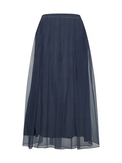 Brunello Cucinelli Skirt In Blu